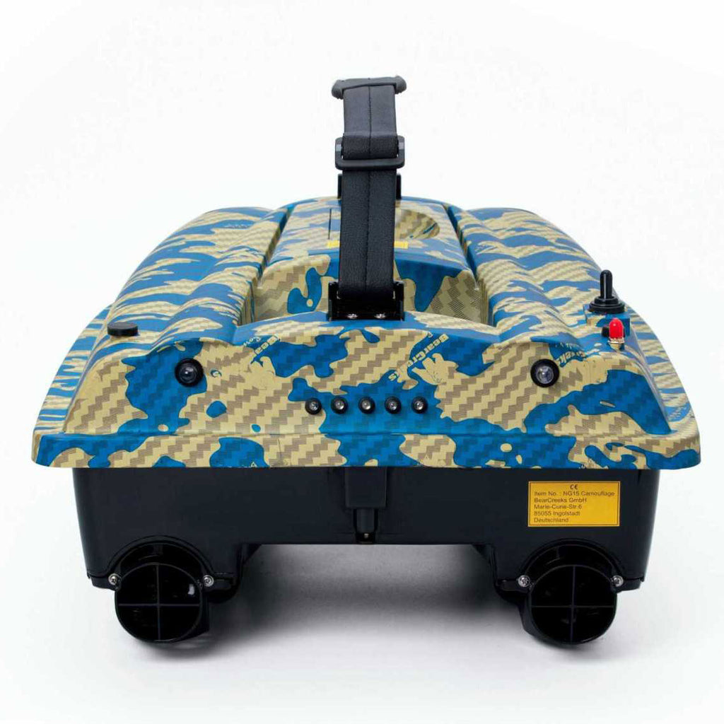 iPilot15 GPS-CAMOU Optik/Futterboot – kompaktes Köderboot mit 1,5 kg Kapazität/Autopilot/GPS