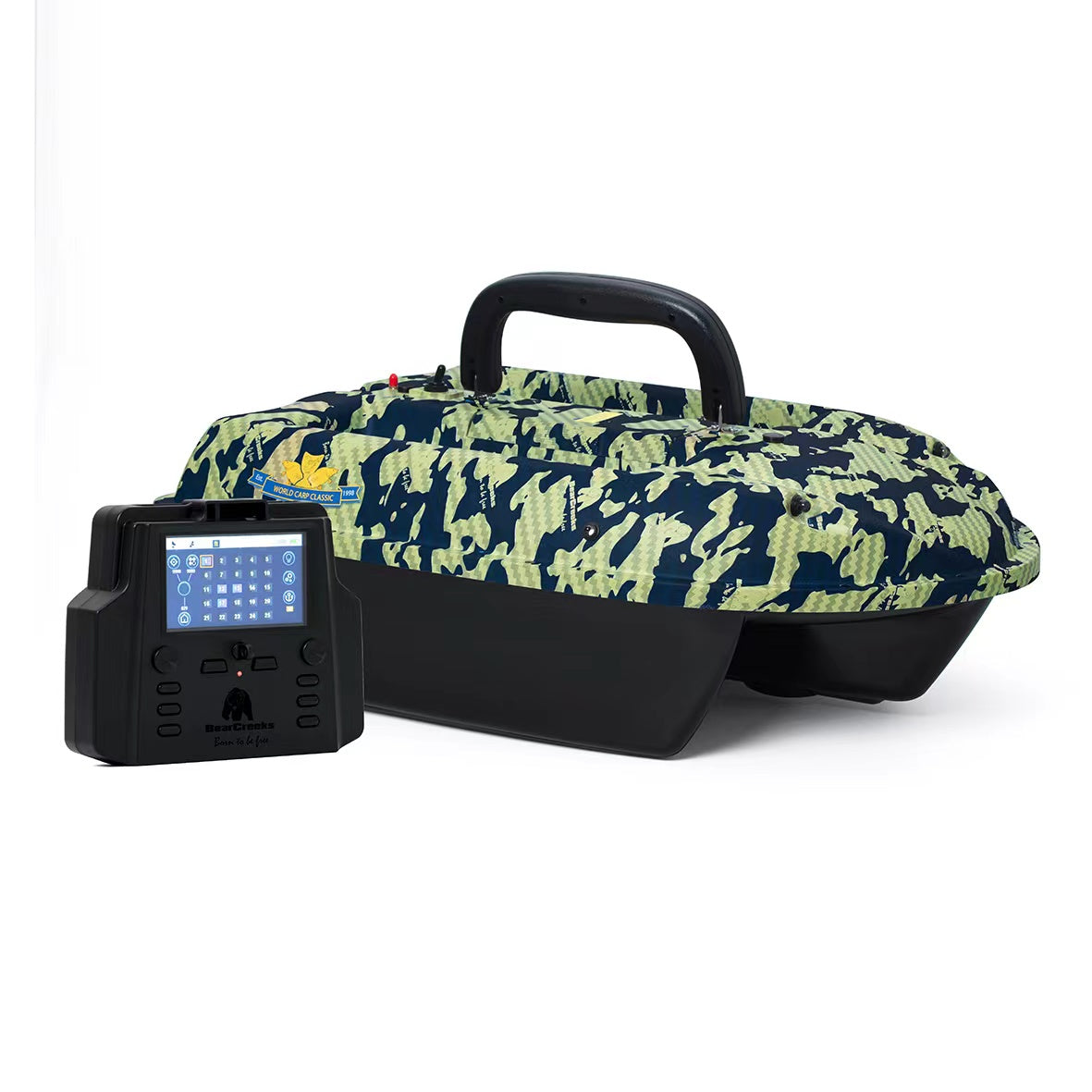 iPilot50 GPS-DARK CAMOUFLAGGE/Futterboot – kompaktes Köderboot mit ca.5 kg Kapazität/Autopilot/GPS/inkl. Farbecholot TF520