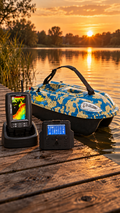 iPilot15 GPS-CAMOU Optik/Futterboot – kompaktes Köderboot mit 1,5 kg Kapazität/Autopilot/GPS/inkl. Farbecholot TF520