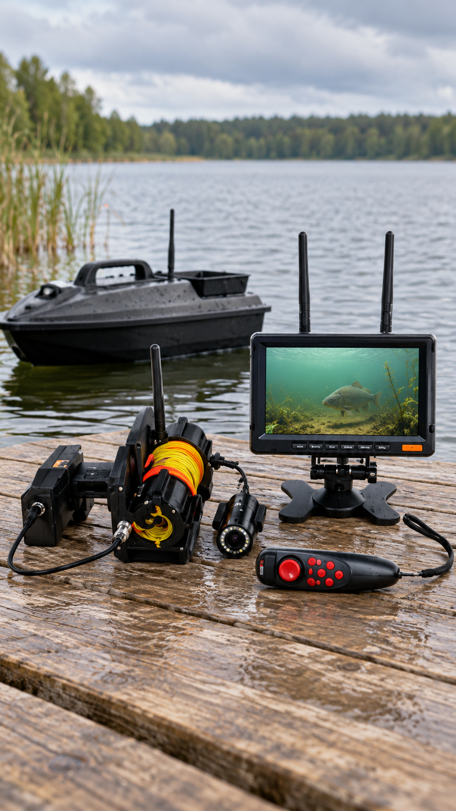 Bait Boat CAM/NEW 7-Zoll-Bildschirm Unterwasserkamera-Set mit Batterie LI-IONEN/für verschiedene Futterboote