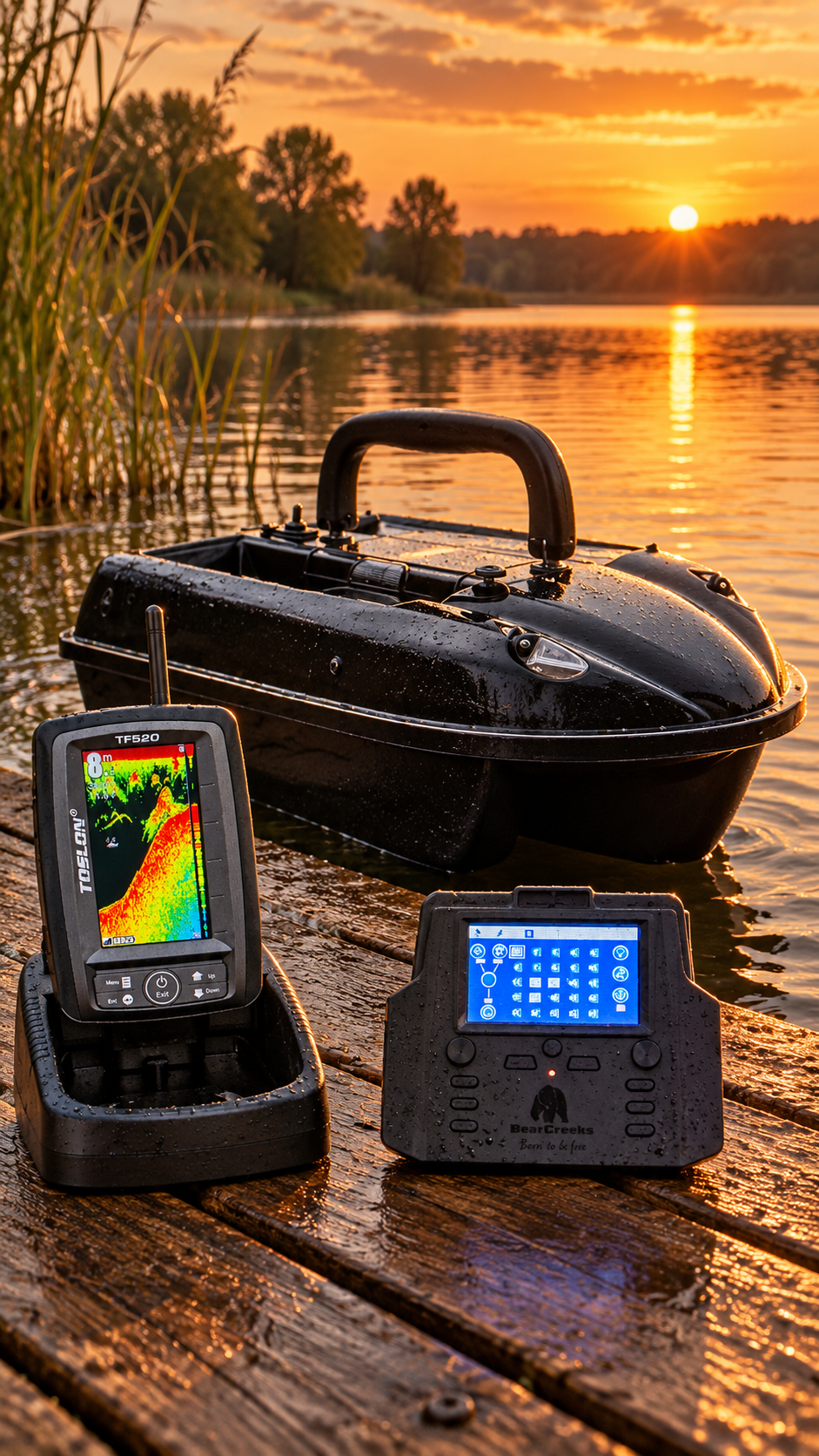 iPilot50 GPS-Futterboot – kompaktes Köderboot mit ca.5 kg Kapazität/Autopilot/GPS/inkl. Farbecholot TF520