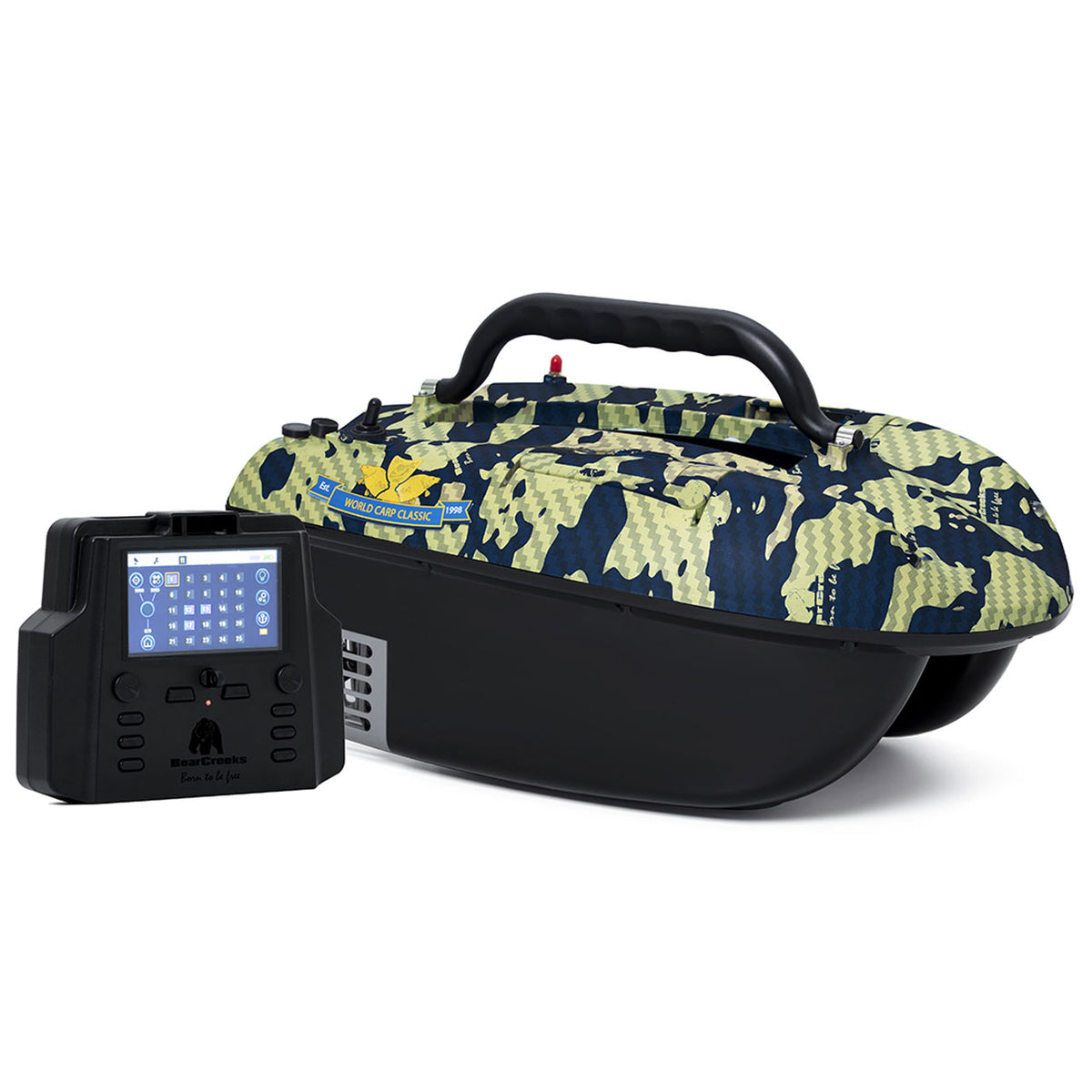 iPilot18 GPS-DARK CAMOUFLAGGE/Futterboot – kompaktes Köderboot mit 1,5 kg Kapazität/Autopilot/GPS
